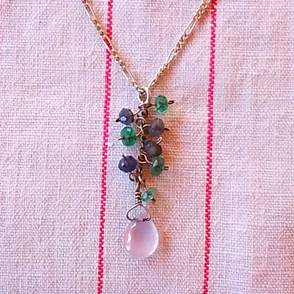 Sterling silver and bead necklace.